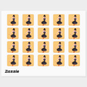 Vintage Flapperdansen Vierkante Sticker (Vel)