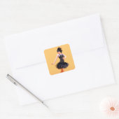 Vintage Flapperdansen Vierkante Sticker (Envelop)