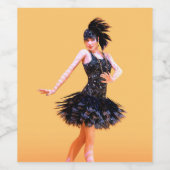 Vintage Flapperdansen Wijn Etiket (Enkel label)