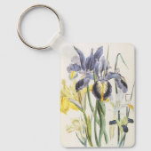 Vintage flessenwijn, tuinbouwbloemen sleutelhanger (Voorkant)