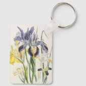 Vintage flessenwijn, tuinbouwbloemen sleutelhanger (Achterkant)