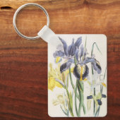 Vintage flessenwijn, tuinbouwbloemen sleutelhanger (Voorkant)