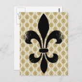 Vintage Fleur de lis Briefkaart (Voorkant / Achterkant)