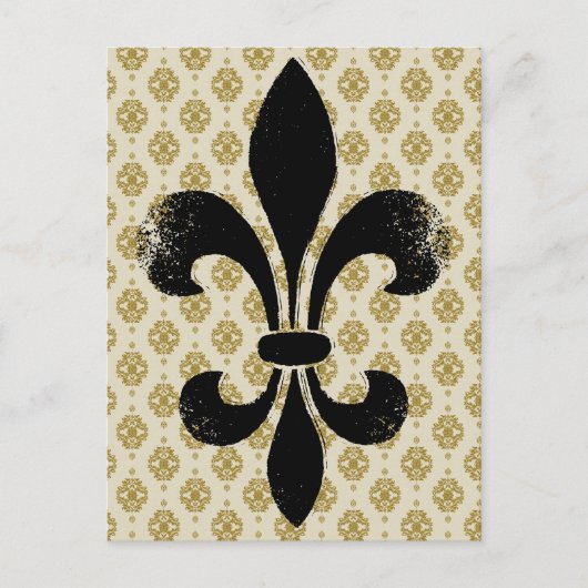 Vintage Fleur de lis Briefkaart (Voorkant)