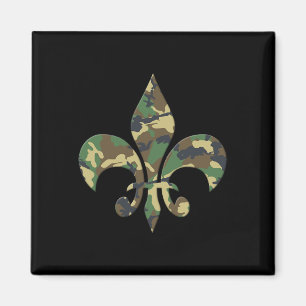 Vintage Fleur De Lis Camo New Orleans Nola Mardi G Magneet
