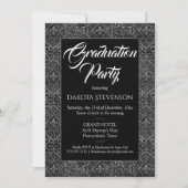 Vintage Fleur de Lis Damask | Grunge Afstuderen Kaart (Voorkant)