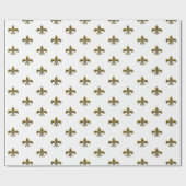 Vintage Fleur de Lis Embossed Bronze French Cadeaupapier (Vlak)