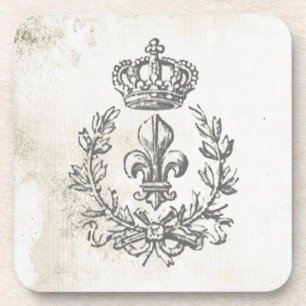 Vintage "Fleur de Lis" en "Crown cork"-onderzetter Onderzetter