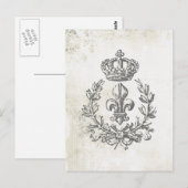 Vintage Fleur de Lis en kroon-briefkaart Briefkaart (Voorkant / Achterkant)