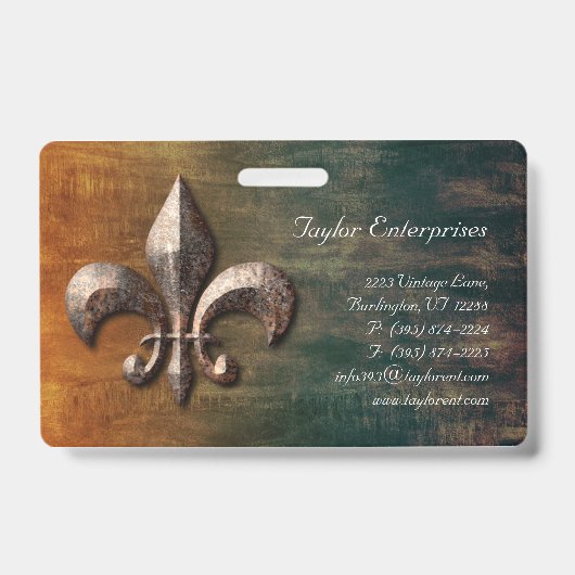 Vintage Fleur de lis Logo Badge (Voorzijde)