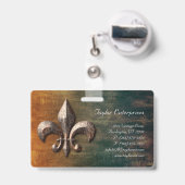 Vintage Fleur de lis Logo Badge (Achterkant met uittrekbare clip)
