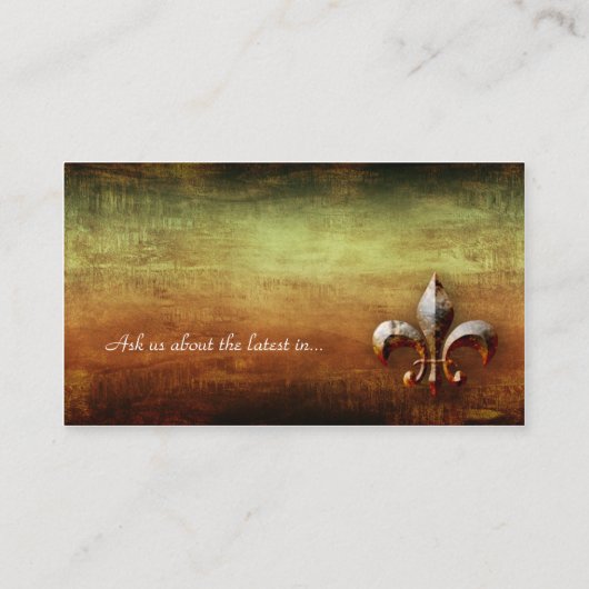 Vintage Fleur de lis Logo Visitekaartje (Achterkant)