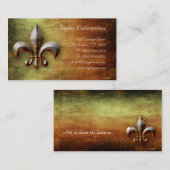 Vintage Fleur de lis Logo Visitekaartje (Voorkant / Achterkant)