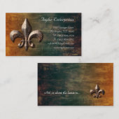 Vintage Fleur de lis Logo Visitekaartje (Voorkant / Achterkant)