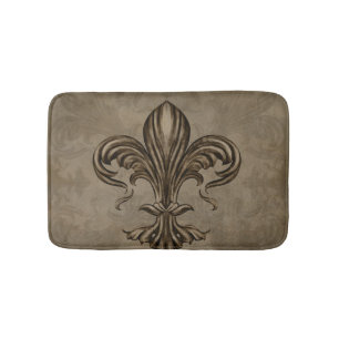 Vintage Fleur-de-lis Sepia Badmat