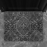 Vintage Fleur de Lis | Zwarte Silver Grunge Damask Deurmat<br><div class="desc">#abstractart Grandeur modern hedendaags kunstdeco geïnspireerd design in een romantisch jacquard brocade fleur de lis damask fabric-patroon komt tegemoet aan de noodlijdende 90-glansstijl met deze donkere houtskool zilver grijs New Orleans Franse Quarter-siermengoonleeuwen op een minimale zwarte achtergrond. Deze gemengde barokgradiënt voegt de perfecte pop van pizazz toe. Voor aanpassingen, coördinerende...</div>