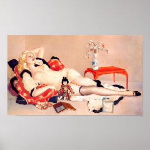 Vintage Fleurs du Mal door Vargas Poster