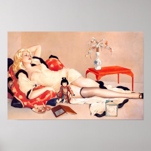 Vintage Fleurs du Mal door Vargas Poster (Voorkant)