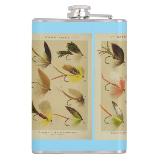 "Vintage Flies Fisherman" Heupfles (Achterkant)