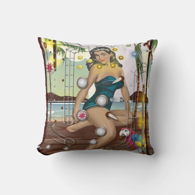 Vintage flipperkast spel kussen (Voorkant)