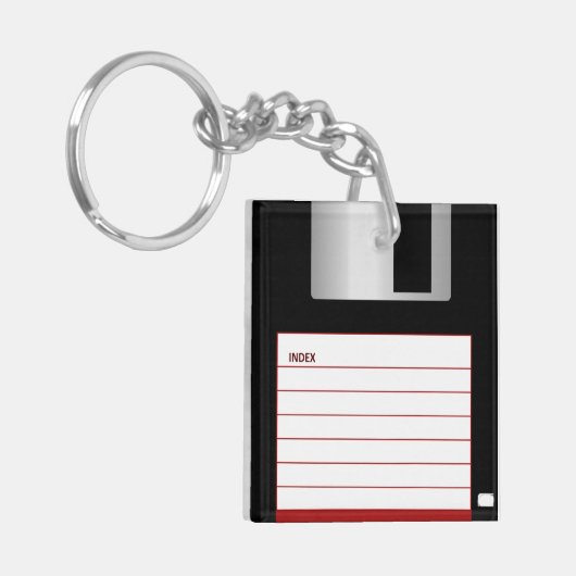 Vintage Floppy Disk Sleutelhanger (Voorkant Links)