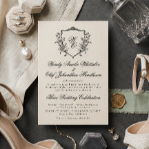 Vintage Flora Krans Crème & Achter Monogram Trouw-