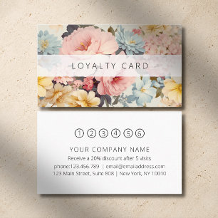 Vintage Floral 5 Loyalty Card Visitekaartje