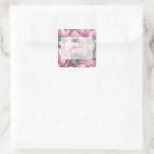 Vintage Floral 90e Verjaardagsfeest Vierkante Sticker (Tas)