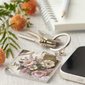Vintage Floral - Acrylic Keychain (Voorkant Rechts)