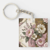 Vintage Floral - Acrylic Keychain (Voorkant)