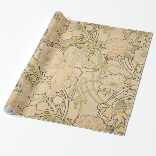 Vintage Floral Alphonse Mucha Peonies GalleryHD Cadeaupapier