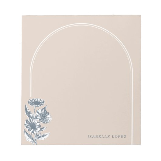 Vintage Floral Arch Custom Notitieblok - Beige (Voorkant)