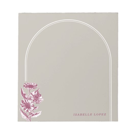 Vintage Floral Arch Custom Notitieblok - Grijs (Voorkant)