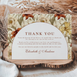 Vintage Floral Arch Elegant Wedding Bedankkaart