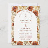 Vintage Floral Arch Elegant Wedding Kaart (Voorkant)