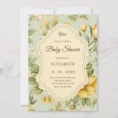 Vintage floral baby shower kaart (Voorkant)