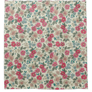Vintage floral background. Floral pattern with sma Douchegordijn