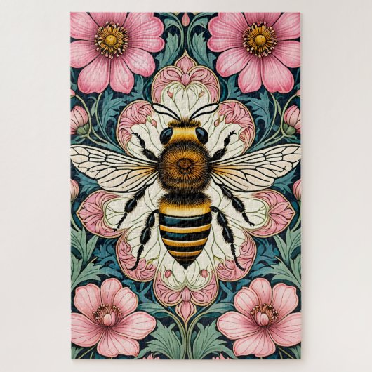 Vintage Floral Bee Jigsaw Puzzle Legpuzzel (Verticaal)