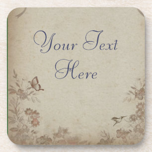 Vintage Floral Beige Drankjes Onderzetter