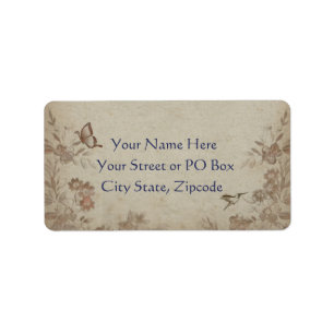 Vintage Floral Beige Etiket