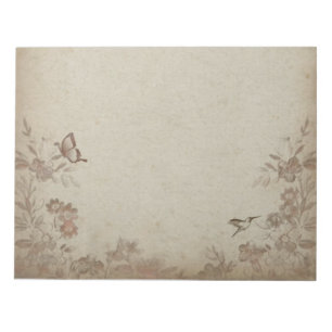 Vintage Floral Beige Notitieblok