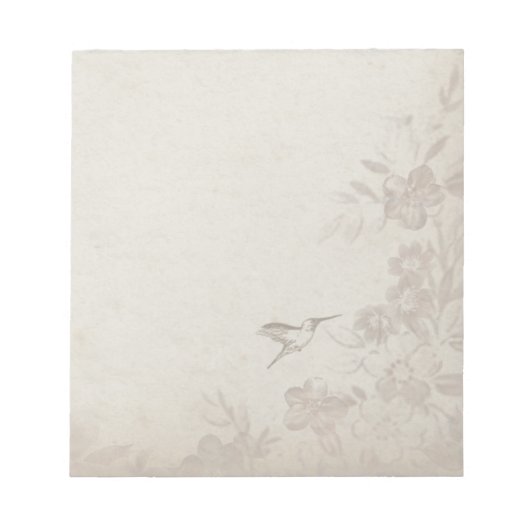 Vintage Floral Beige Notitieblok (Voorkant)