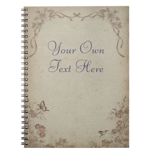 Vintage Floral Beige Notitieboek (Voorkant)
