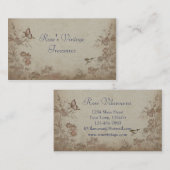Vintage Floral Beige Visitekaartje (Voorkant / Achterkant)