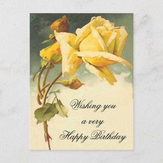 Vintage Floral Birthday Briefkaart (Voorkant)