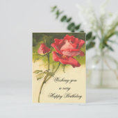 Vintage Floral Birthday Briefkaart (Staand voorkant)