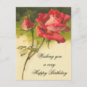 Vintage Floral Birthday Briefkaart