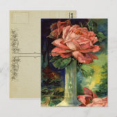 Vintage Floral Birthday Briefkaart (Voorkant / Achterkant)