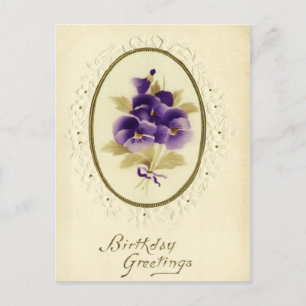 Vintage Floral Birthday Briefkaart