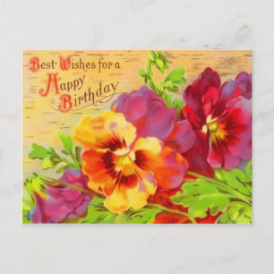 Vintage Floral Birthday Briefkaart